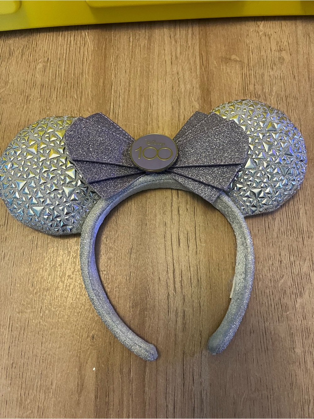 Disney Parks 100th Anniversary Years Platinum Minnie Mouse Ears Headband